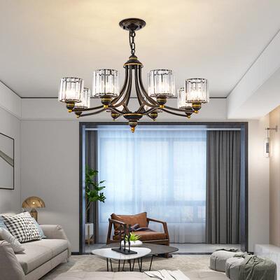 美式水晶吊灯客厅简约大气时尚北欧卧室书房铁艺餐厅酒店灯具