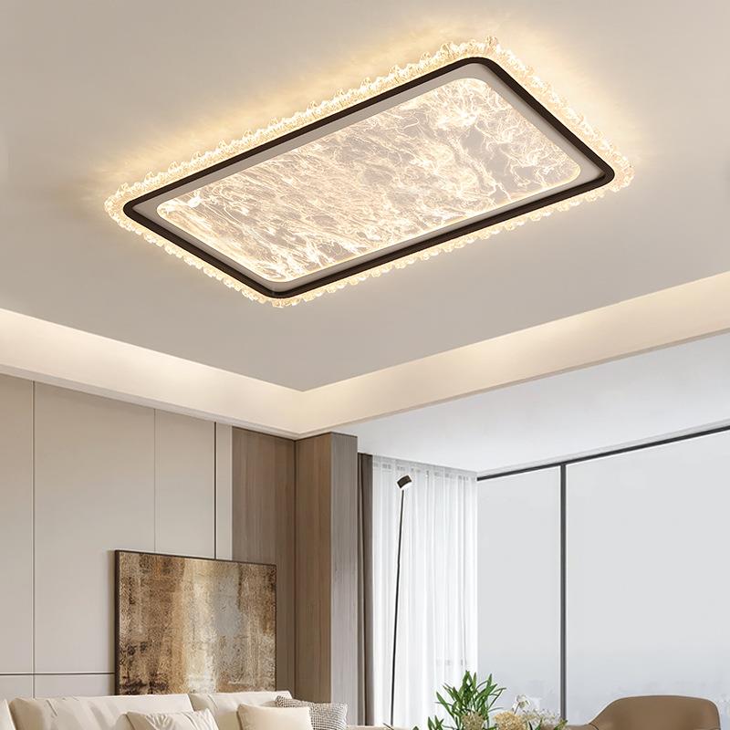 意式客厅灯现代简约吸顶灯超薄云雾亚克力长方形超亮轻奢卧室灯