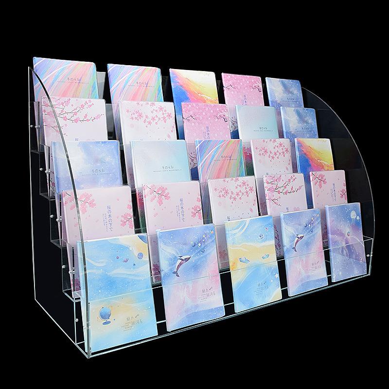 亚克力本册架书本架透明本子展示架阶梯超市文具店收纳置物架笔架