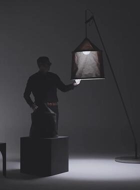 创意设计别墅客厅餐厅书房北欧风格后现代大师卧室升降布艺落地灯