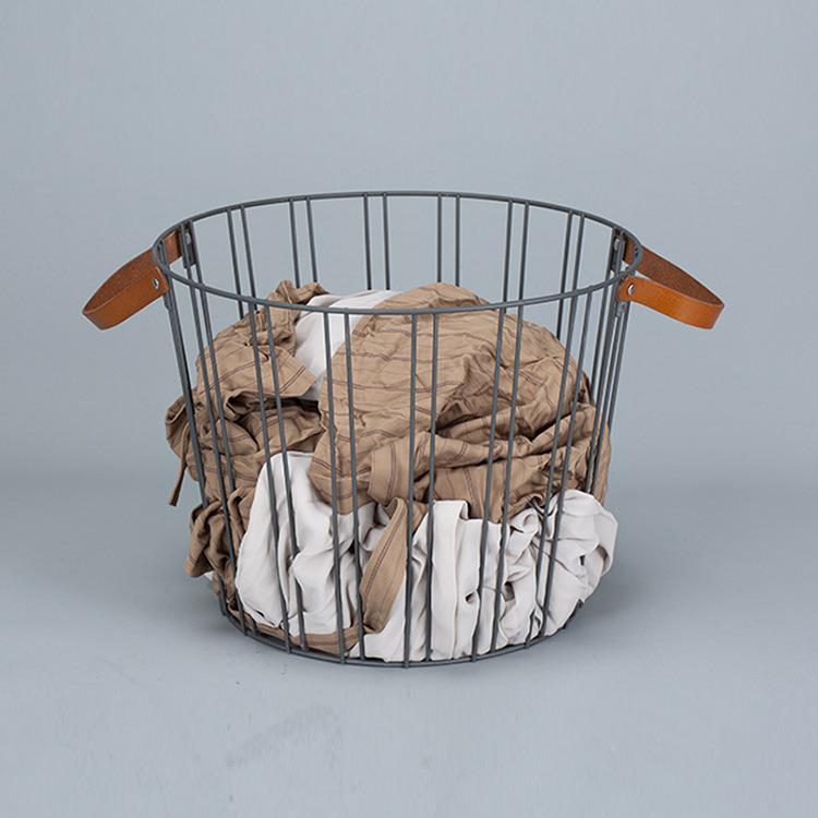索尔诺脏衣收纳筐皮质提手浴室衣物毛巾篮家居玩具杂物置物收纳架