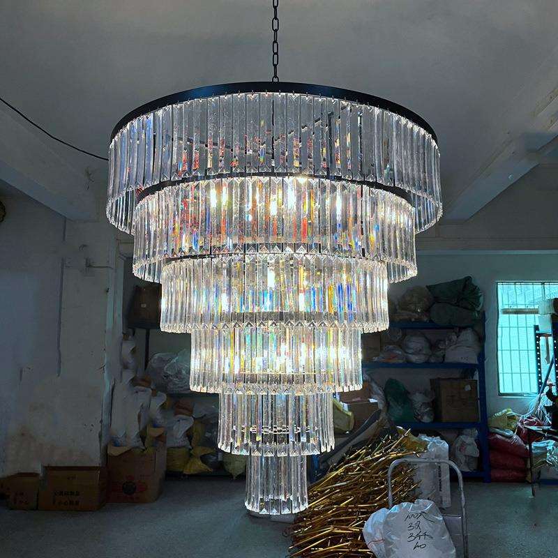 新款亚克力水晶冰条吊灯婚庆酒店宴会厅吊顶挂件舞台布置创意沉大