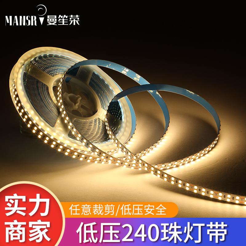 led24V低压灯带双排灯240珠家装自粘吊顶货柜套管防水软灯条商用