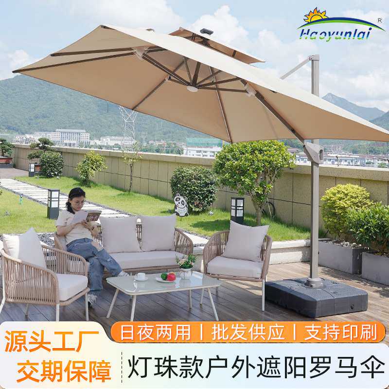 户外遮阳伞庭院伞露天阳台别墅花园大太阳伞棚商用室外摆摊罗马伞