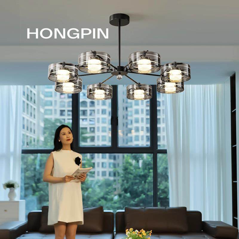 意式轻奢客厅吊灯简约现代2025年新款大气玻璃高端大厅主灯灯具