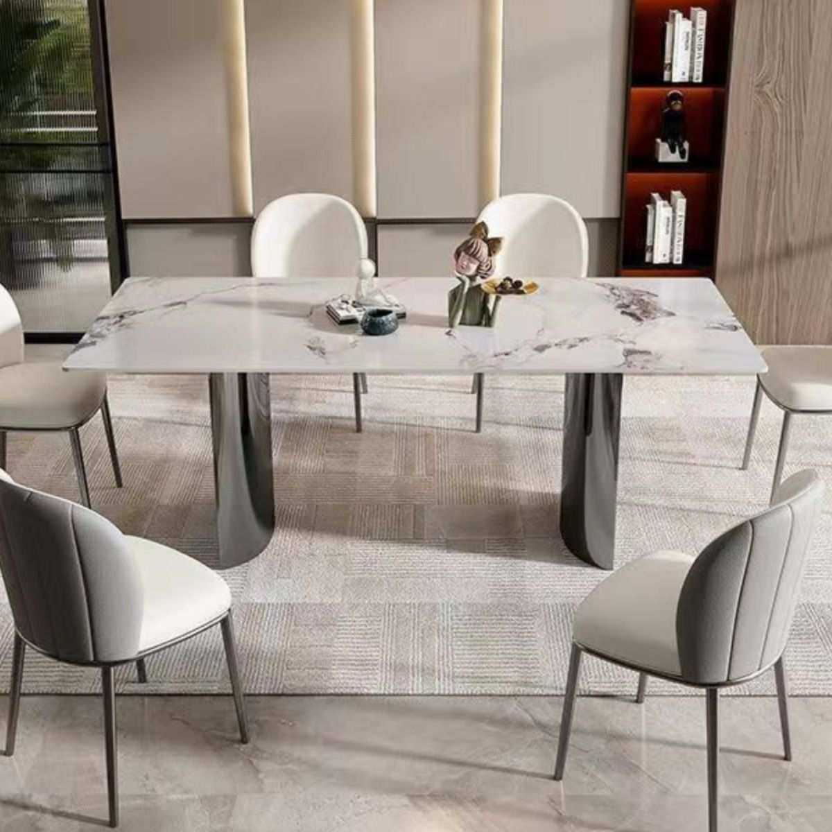 意式极简不锈钢岩板餐桌镜面月牙款轻奢现代家用饭桌长方形高级感,模玩/动漫/周边/娃圈三坑/桌游,模型制作工具/辅料耗材,淘宝优惠券,粉丝福利购,淘宝优惠卷