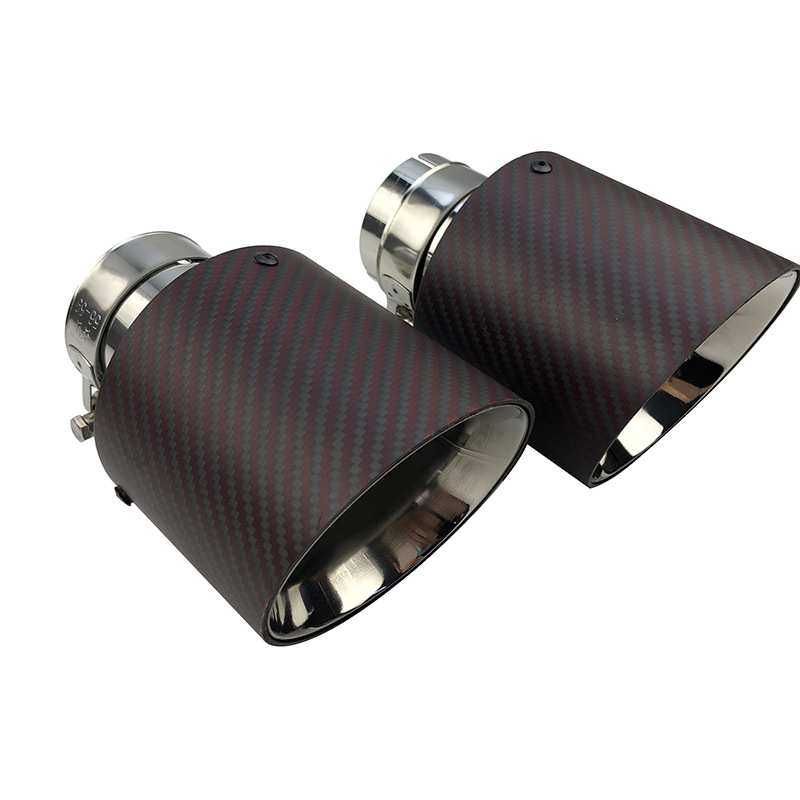 汽车改装通用排气管尾喉304不锈钢亮面通用碳纤维斜纹喇叭口尾喉