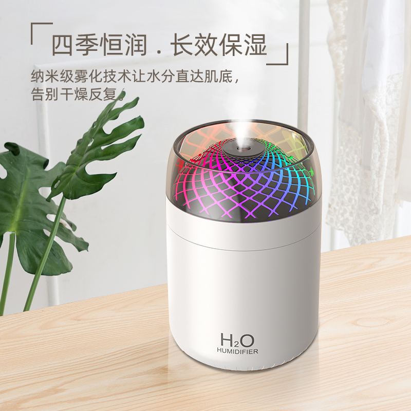 新款大雾量静音加湿器七彩灯光加湿器家用宿舍小型空气加湿机