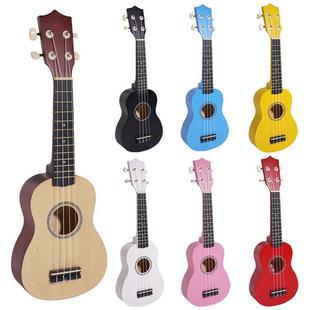 彩色四弦小吉他全木质儿童早教乐器初学者ukulele 21寸尤克里里