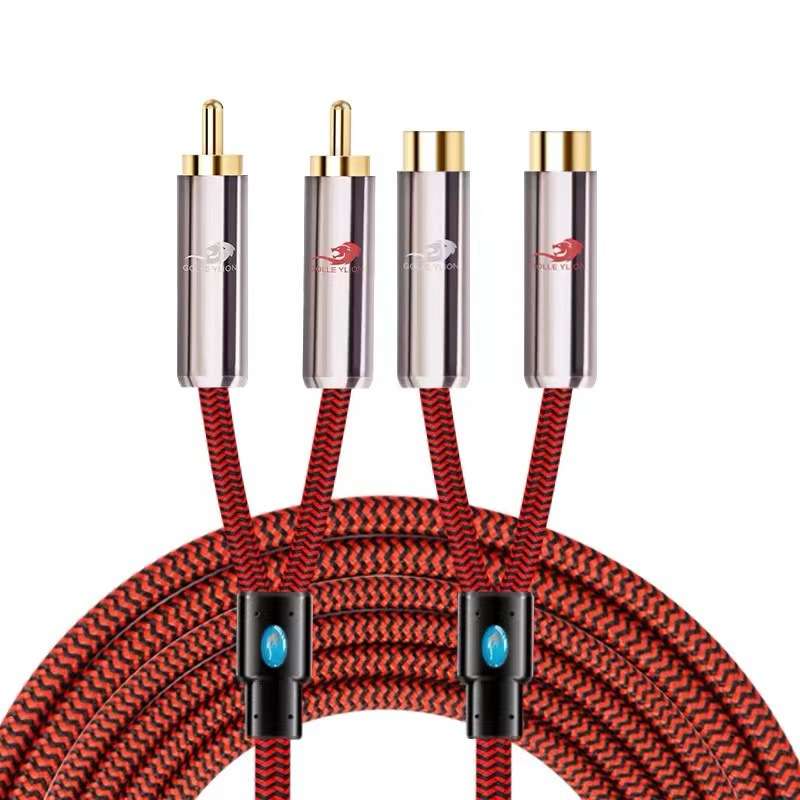 戈利狮 发烧音频线 双头莲花延长线 2RCA公对母线 功放音响连接线