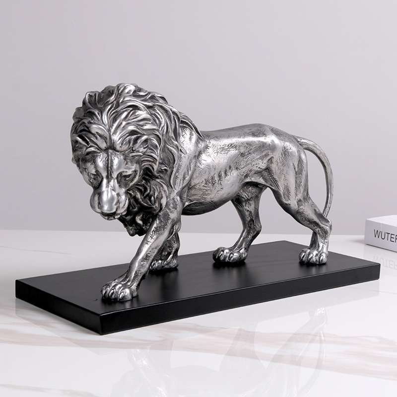 狮子雕塑摆件北欧轻奢设计师创意艺术客厅桌面简约动物装饰品摆设