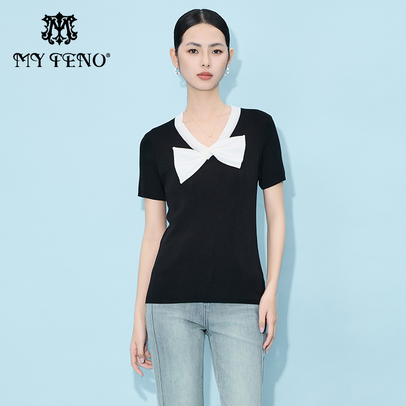 马天奴天丝短袖针织衫