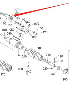 久保田新款SPV方头高速插秧机丝杆轴支架固定器（原厂)-41910
