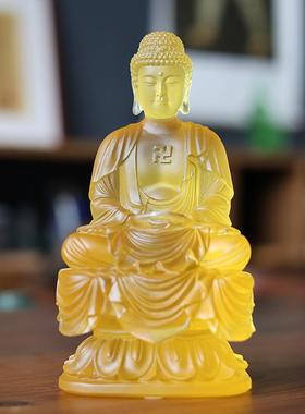 琉璃阿弥陀佛佛祖释迦摩尼释迦牟尼三宝佛像坐像家居佛堂供奉摆件