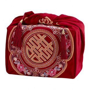 结婚陪嫁包袱皮出嫁红色脸盆包裹布订婚套装婚礼用品大全新娘嫁妆