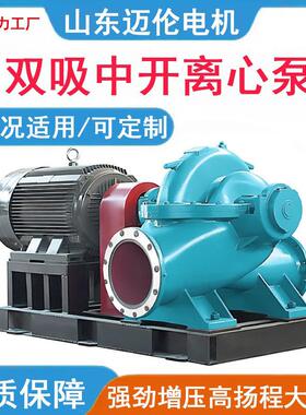 双吸离心泵380V20寸大口径400KW工业水泵大型高扬程35KW自吸泵