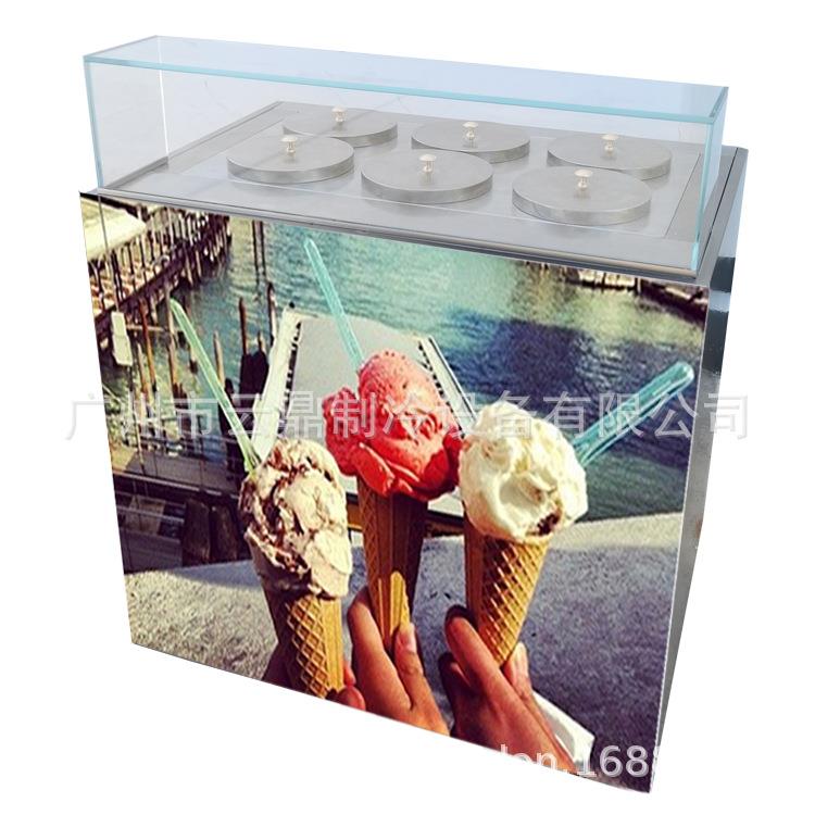 厂家新款6桶冰淇淋冷冻柜pozzettistylegelato冰激凌展示柜