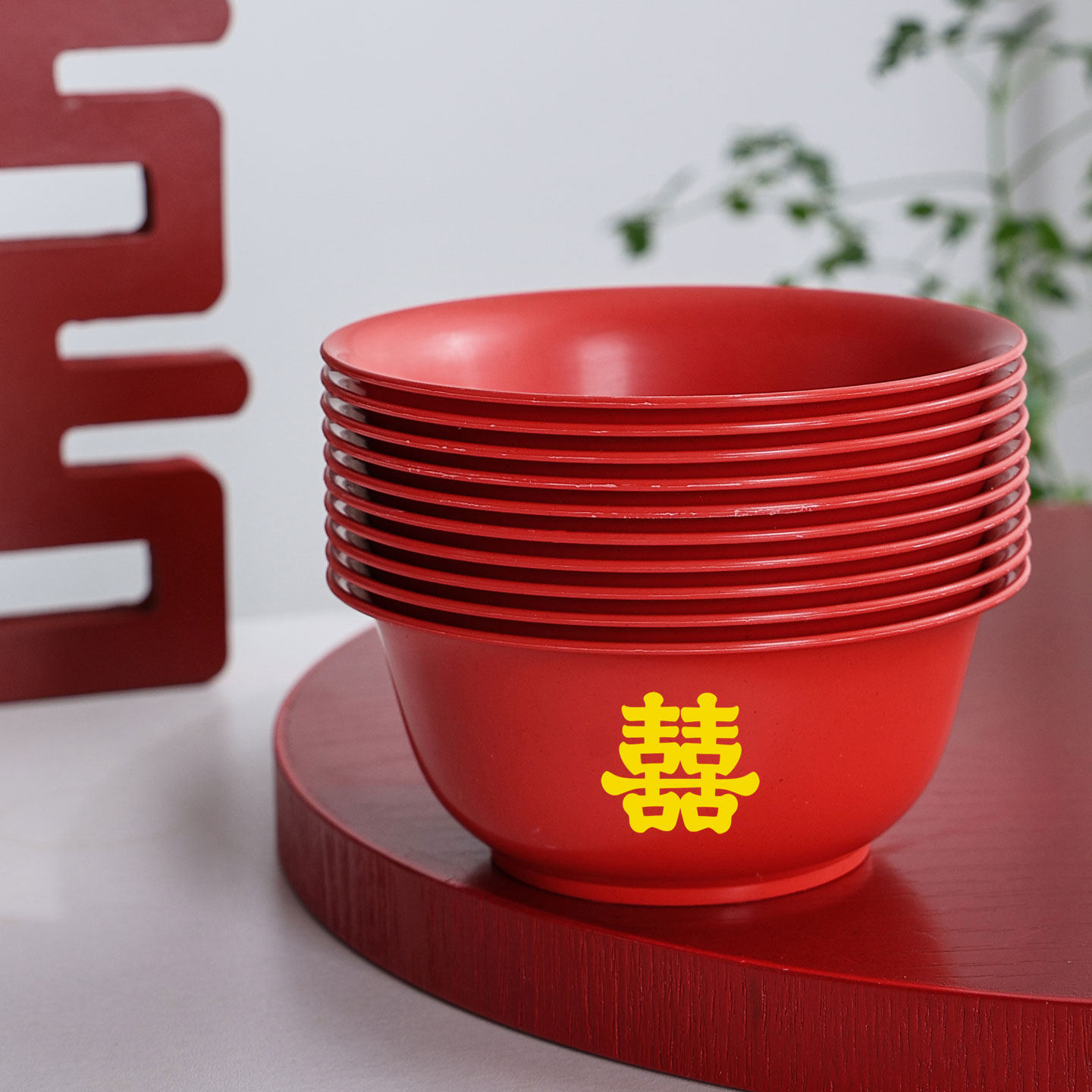 结婚碗红色汤圆碗红勺子加厚耐高温乔迁一次性餐具杯子托盘碟汤勺,餐饮具,一次性餐盒,淘宝优惠券,粉丝福利购,淘宝优惠卷