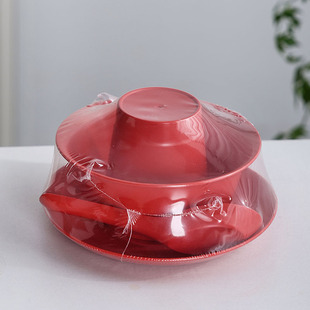 红色结婚一次性餐具套装碗筷杯碟勺子四件套独立包装加厚饭店酒席