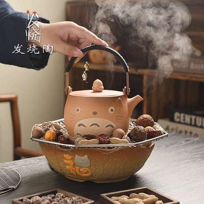 陶迷电陶炉一套围炉煮茶室内烤茶煮茶罐罐茶耐热陶瓷提梁壶茶具