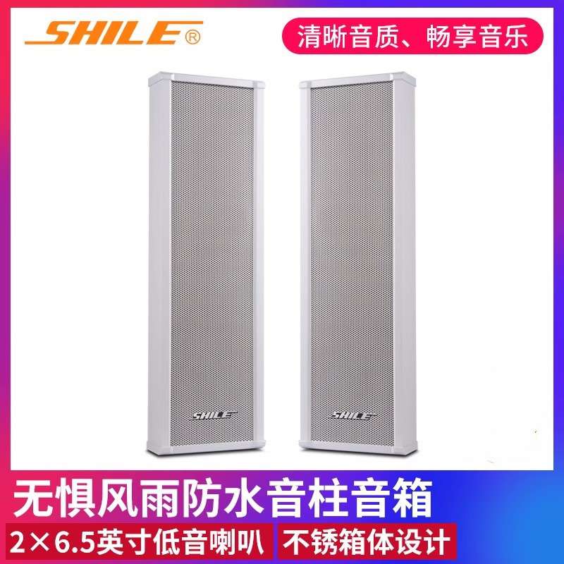 狮乐BX-207定阻防水音柱店铺超市室外会议室音响背景音乐音箱套装