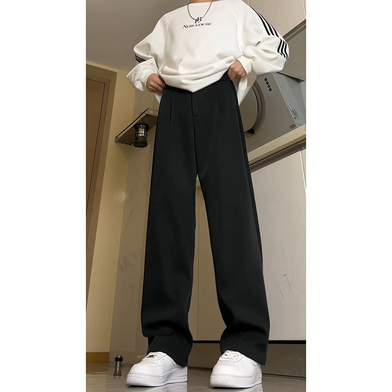 高级感痞帅西裤男款夏季cleanfit裤子宽松bf慵懒风垂感阔腿裤高腰