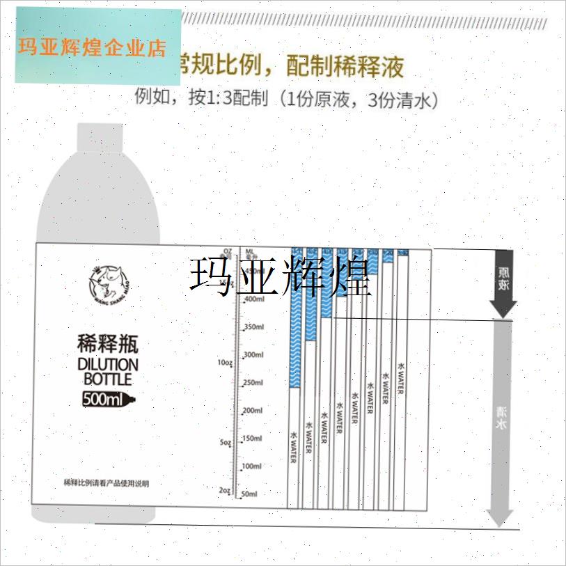 宠物猫咪狗狗洗澡沐浴露浴液专用稀释比例瓶1比40稀释瓶Z喷瓶500,