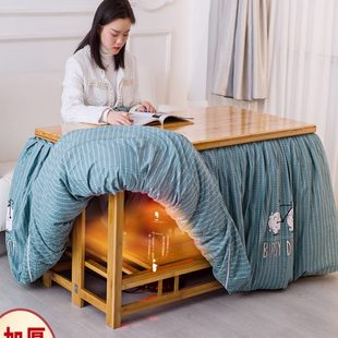 烤多功能实木简易取暖长方形烤电家用桌子折叠火架火桌子 收纳冬季