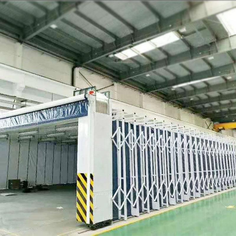 全自动移动式伸缩喷漆房电动轨道式折叠推拉无尘晾干房打磨喷漆房