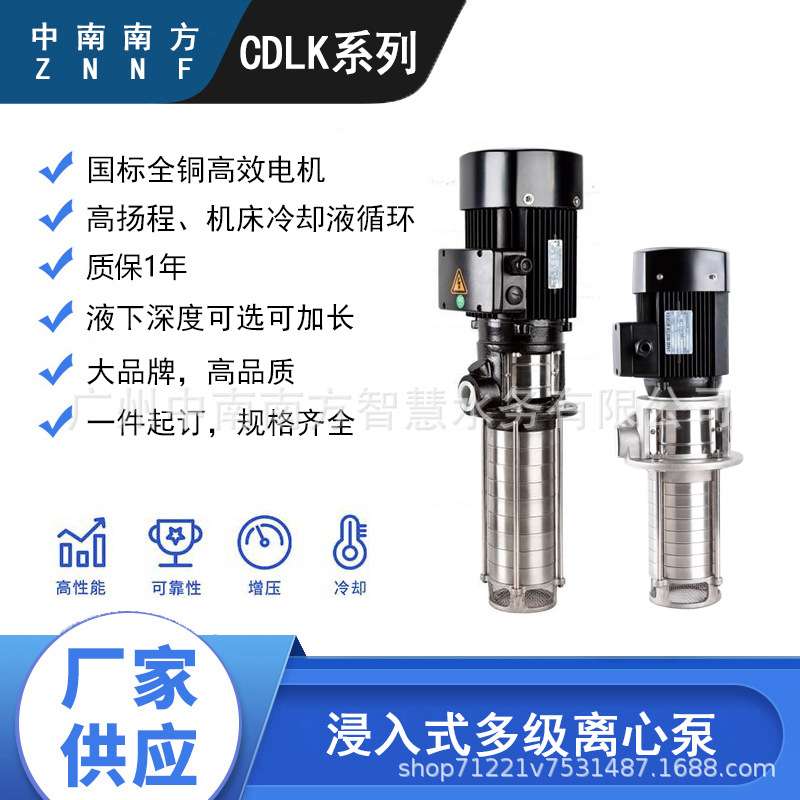 中南南方水泵CDLK1-190/19CDLKF1-190/19浸入式多级离心泵液下机