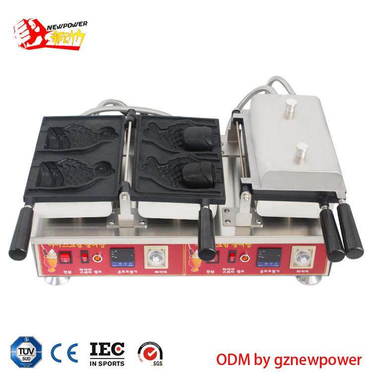 数字显示韩国大胃鲷鱼烧机大口鲷鱼烧机冰淇淋开口鲷鱼烧