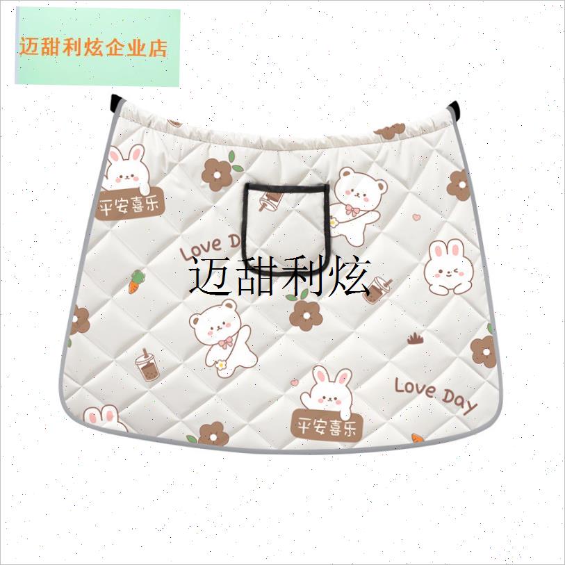 电动车挡风裙挡风被秋冬半v身围裙护腿加绒厚护腰保暖骑车棉护膝,