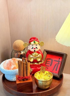 【大财小财八方来财】太阳能财神爷摇摇摆件新年桌上摆件开业礼品