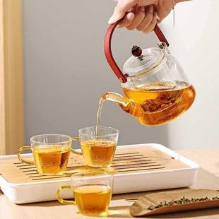 耐高 4Y法风玻璃茶壶围炉单提梁壶煮茶器防烫家用茶水分离茶具套装