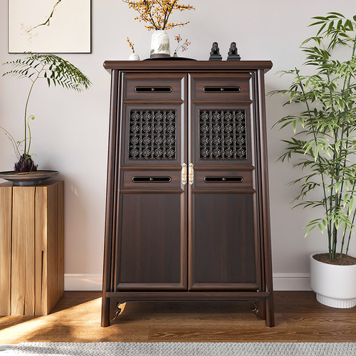 衣柜明式黑胡桃色仿古实木