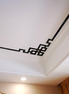 亚克力自粘客厅镜面装饰屋顶边框条四对角贴吊O顶天花板3d立体墙