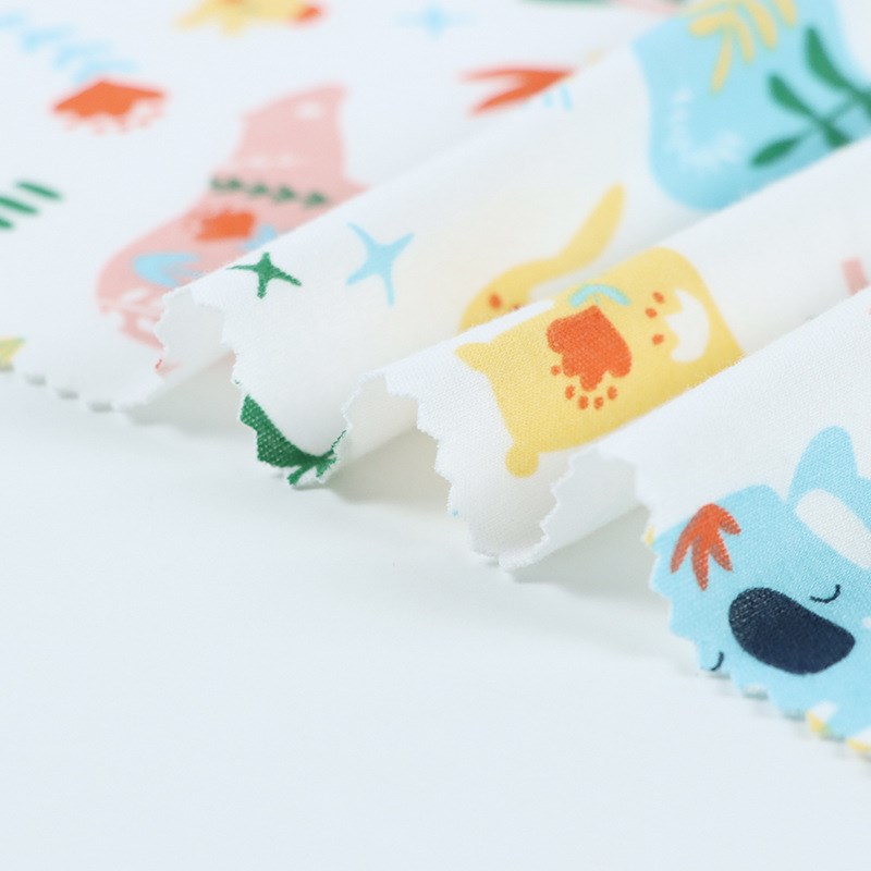 全棉190g棉毛布印花新花型 婴儿爬服睡袋包被床笠面料 精梳棉印花