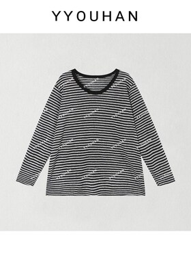 2025春款小众设计极p简休闲百搭麻纱条纹上衣 2503C1165