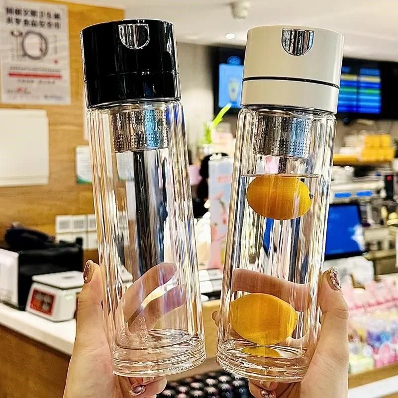 2024新款高端水杯双层高硼硅玻璃杯茶水分离泡茶杯子男士个人专用,餐饮具,玻璃杯,淘宝优惠券,粉丝福利购,淘宝优惠卷