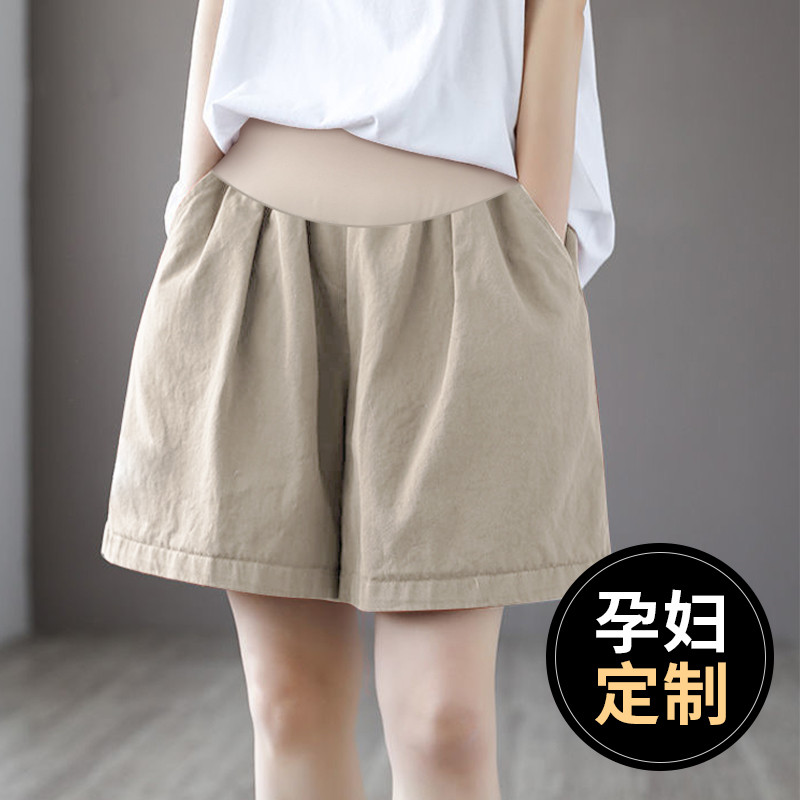 孕妇短裤c夏季外穿薄款休闲打底裤夏款孕早期大码棉麻阔腿裤女夏