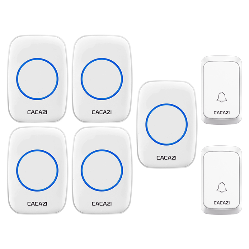 智能无线门铃家用遥控闪光二拖A五防水远距离插电呼叫器不用电池