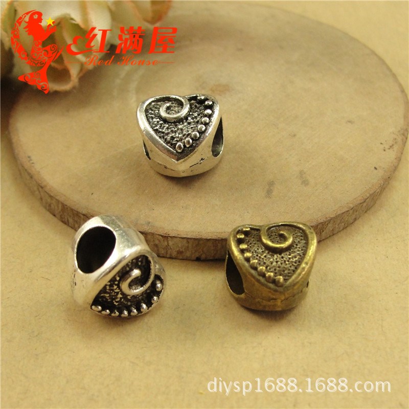 A2839 两色2.8克 复古大孔珠子 手链饰品配件 Q复古饰品 50个/包