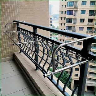 不锈钢窗外晾衣架多功能窗台挂衣物阳台晒被子晒鞋神器伸缩置物架