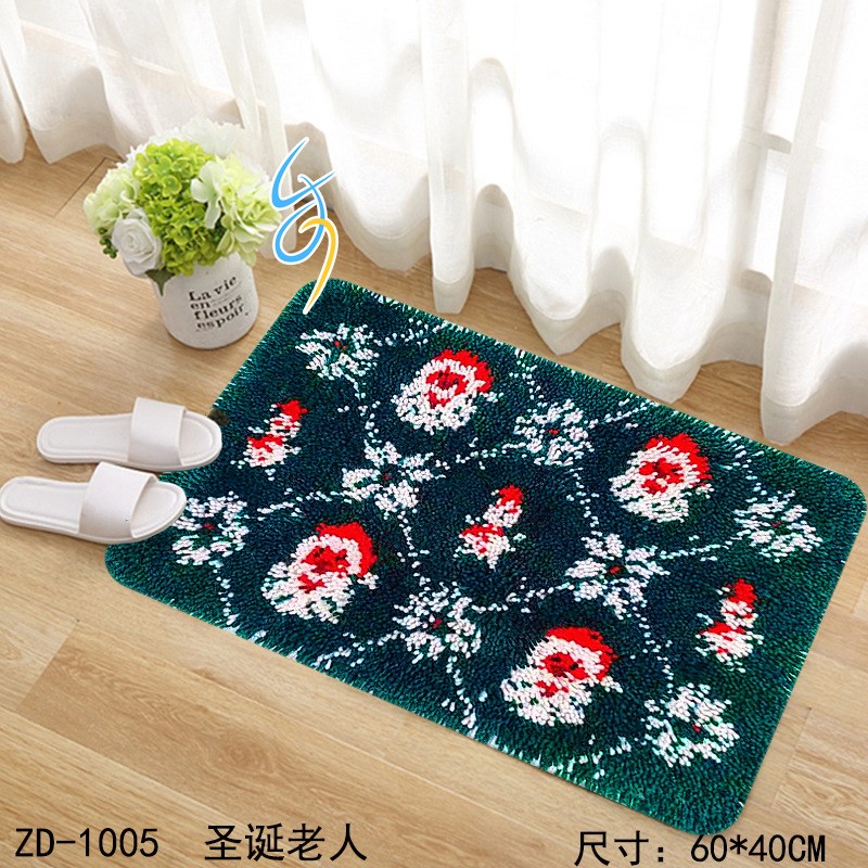 厂家现货段段绣坐垫手工DIY入户门垫地毯绣脚垫毛线绣浴室垫钩针