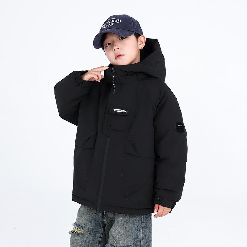 男童冬装潮牌冲锋衣工装羽绒服20A25新款儿童冬季加厚防风免洗外