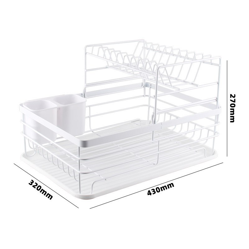 厨房置物架家用日式盘子收纳架折叠黑色双层水槽免安装沥水碗架