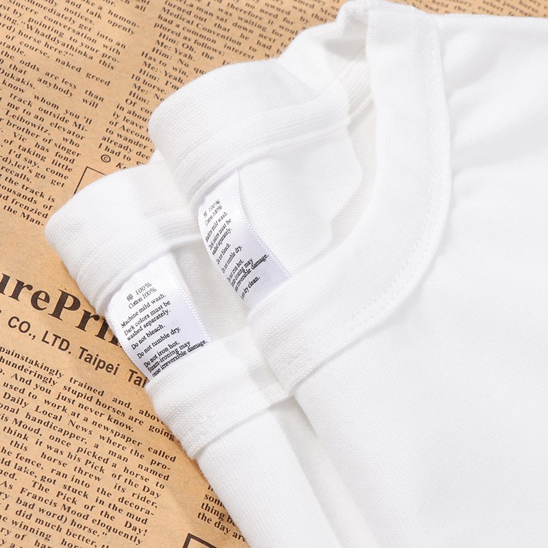 300g日系重磅磨毛纯棉长袖t恤男女内搭白色体恤打底衫T恤潮可印花