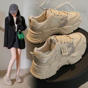 女2024新款 网红超火小个子厚底休闲运动鞋 春季 女鞋 百搭爆款 老爹鞋