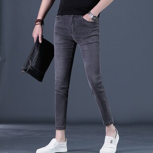 男夏款 小脚透气9分休闲裤 牛仔裤 潮流舒适修身 子男25薄 男士 九分裤