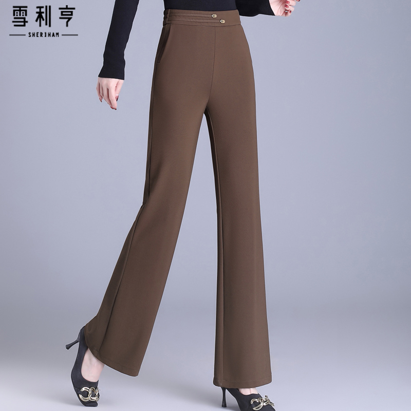 年轻妈妈高腰微喇裤2025春夏新款中老年裤子显瘦喇叭裤Z休闲长裤
